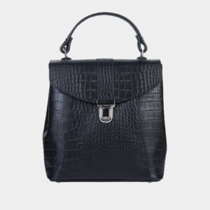 DESIGN shoulder bag with lock detailing in black